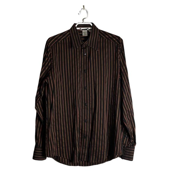 Tristan Other - Tristan Men's Fitted Striped Long Sleeve Button Down Shirt